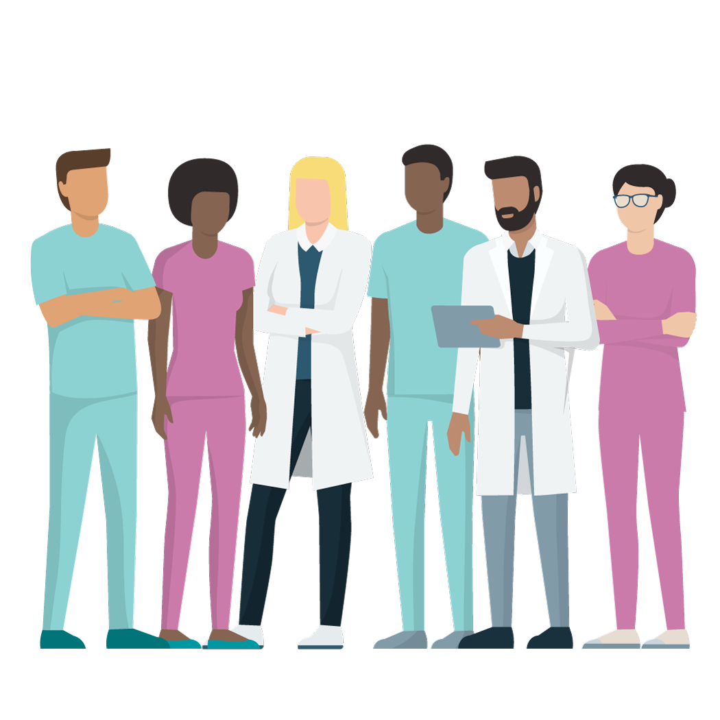 health personnel reviewing